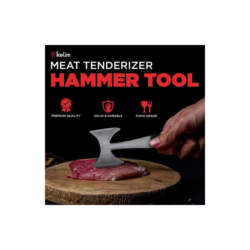 Kelim Meat Tenderizer Mallet - Heavy Duty Aluminum Meat Mallet