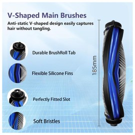 Jpbaisqic Accessories kit for Ecovacs deebot x8 pro Omni: Replacement Parts Yeedi S14 Plus Robot Vacuum, 1 Main Brush 1 Roller Mop Cloth 4 Side Brushes 3 HEPA Filters 3 Dust Bags Spare Attachments