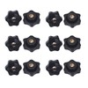 SHULLIN 12pcs Star Knob Nut Female Thread Star Knob Plastic