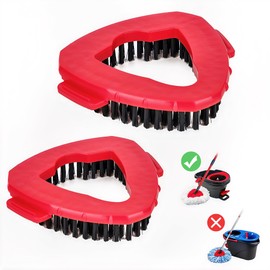 CLEAN PIONEER - Juego de 2 cepillos de limpieza de suelos rotativos para mopa de repuesto, cepillo para polvo de limpieza de cerdas rígidas, para suelos duros de azulejos de cocina, baño, adecuado