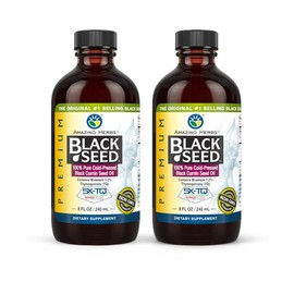 Amazing Herbs Amazing Herbs Premium Black Seed Oil - Gluten Free, Non GMO, Cold Pressed Nigella Sativa Aids in Digestive Health, Immune Support, Brain Function - 8 Fl Oz (Pack of 2)