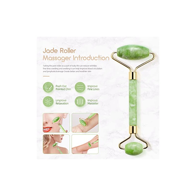 AECW Natural Jade Roller for Face Eyes Tool Jade Facial