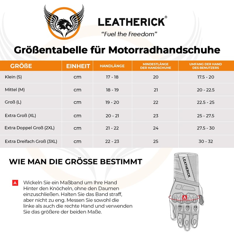 Leatherick Mens Motorcycle Gloves Black Genuine Leather CE Certified Protective
