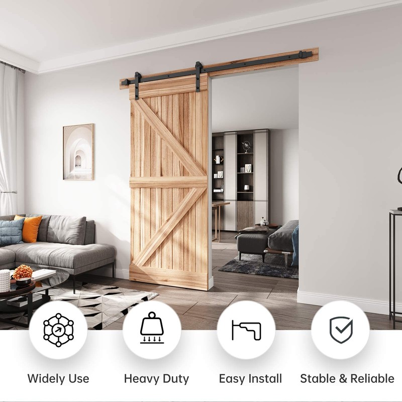 EaseLife 6.6 FT Heavy Duty Sliding Barn Door Hardware Track