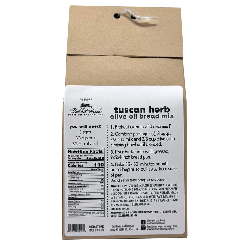 Rabbit Creek Olive Oil Bread Mix Tuscan Herb – Bread