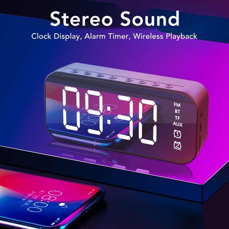 Bluetooth Speaker Alarm Clock Retro Small Multi Functional Desk Subwoofer