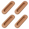 MOROBOR 4PCS Oval Wood Recessed Concealed Handle, Embedded Design Wood
