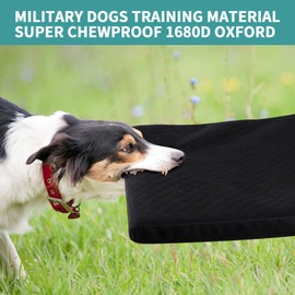 Aulase Indestructible Dog Beds, Chew Proof Dog Crate Pad for Aggressive Chewer, Washable Cover Quilted Dog Mat for Crate,Non-Slip Bottom Kennel Pad, Durable Dog Beds for Puppy (Black, 35"x23")