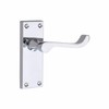 1 Set of Victorian Scroll Latch Door Handles Polished Chrome