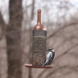 Good Directions BF113 Vineyard Select Wine Bottle Bird Feeder, Copper Accents with Heavy Duty Mesh Tube
