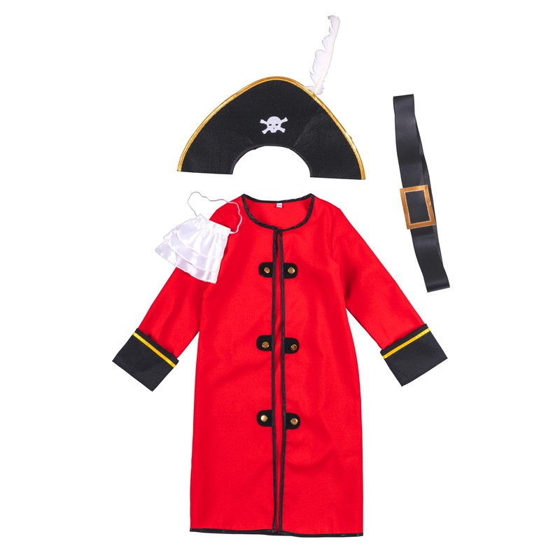 Party City Captain Kids Cosplay, 55.1 inches (140 cm), Red
