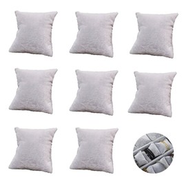 Togetherkings Pack of 8 Watch Cushions, Cushions for Watches, Jewellery Display Cushion, Small Jewellery Bracelet Cushion, 7 x 8 cm, for Watches Bracelet Bangle Display Watch Box Jewellery Stand (Grey