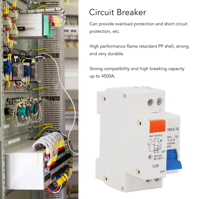 Circuit Breaker 1P+N Photovoltaic PV DC 4500A Breaking Capacity for