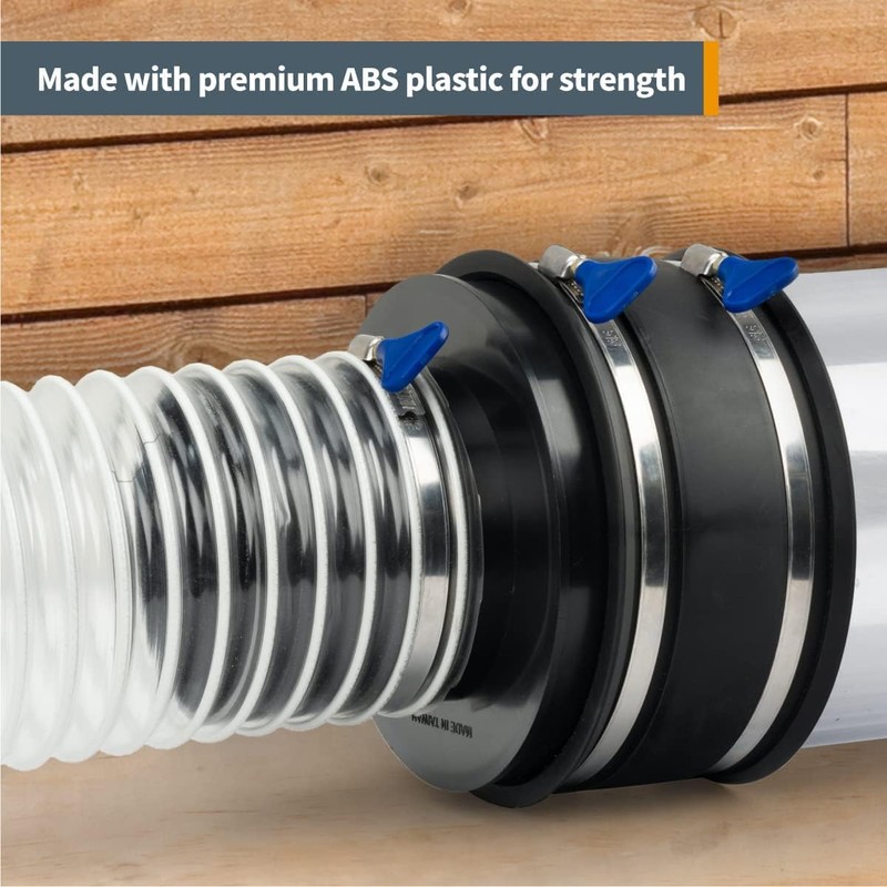 POWERTEC 70277V Dust Collection Reducer, 6-Inch OD to 4-inch OD,