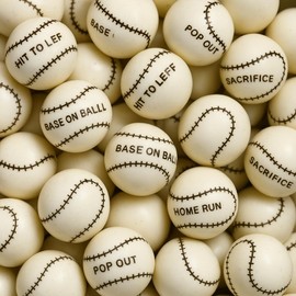 Homerun Baseball Gumballs – 1 Inch Large Pineapple Chewing Gum with Baseball Print – 1.7 LB Bubble Gum for Dugouts, Concession Stands & Gumball Machines - Bulk Vending Machine Refill