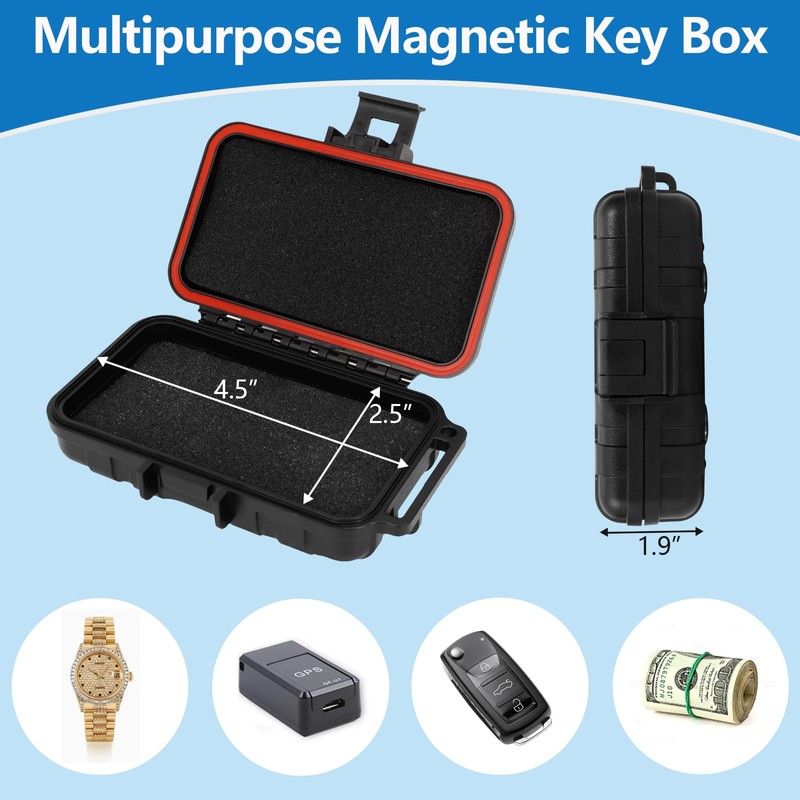 Puluole Magnetic Key Box for Under Car,Waterproof Key Magnet for