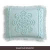 Beatrice Home Fashions Twin, Blue, Lotus Medallion 100% Cotton Chenille