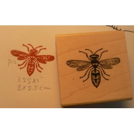 Dragonflylaser Wasp rubber stamp WM 1.2x1"  P12