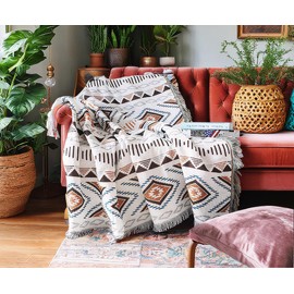 Lqprom Southwest Throw Blankets Aztec Southwestern Throws Cover for Couch Chair Sofa Bed Outdoor Beach Travel 63"x87"