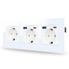 JIMEIDA 3 Socket with USB 20 W White Flush-Mounted, 16