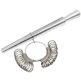 NIUPIKA Ring Sizer Mandrel Metal UK Rings Size Measure Tool Finger Gauge Kit Jewellery Sizing Tools UK Sizes A-Z for Men Women Steel
