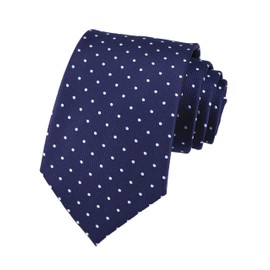 Secdtie Classic Checks - Corbata de seda tejida jacquard para hombre, punto azul marino, Talla única