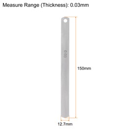 sourcing map 5pcs Mn Steel Feeler Gauge 0.03mm Thickness 150mm Length Metric Filler Thickness Gage Gap Measuring Tool Single Blade