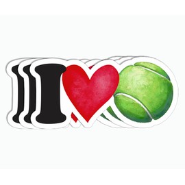 3Pcs - I Love Tennis Sticker - Tennis Sport Sticker - Water Bottle - Tumbler - Hard Hat - Phone - Kindle - Laptop - Scrapbook