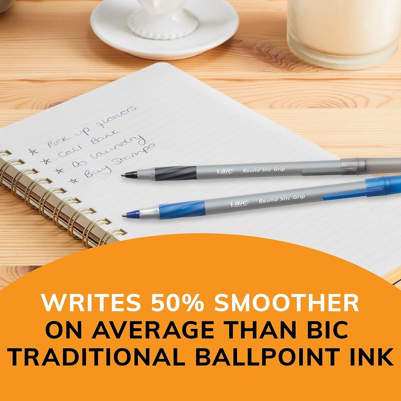 BIC Stic Grip Bolígrafo, 36 (punta mediana), 36 unidades