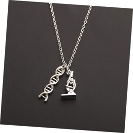 ABOOFAN 2pcs S Necklaces for Women Dna Necklace Necklaces for Women Trendy Choker Necklace for Women Womens Necklace Women’s Jewelry Alloy Necklace European and American Miss Microscope
