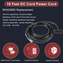 yourour 16' DC Power Cord Cable Replacement for Zodiac AquaPure Electronic Salt Water Chlorine Generator,Jandy AquaPure PLC1400 - PLC700,Replace OEM R0402800