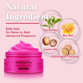 HaiolorPro Pink Temporary Color Wax Washable for Men and Women Hair Color Wax Hair Color Wax for Party Cosplay Hair Makeup Paint Wax One Day Hair Color (Pink)