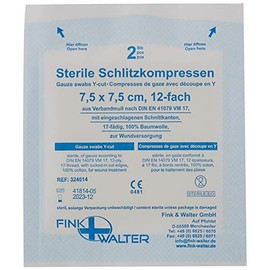 Slotted Compresses 7.5 x 7.5 cm Sterile 12 Pack of 50