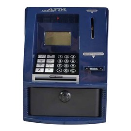 Perfeclan Mini ATM Piggy Bank Money Box Electronic Money Box Small Money Box for Boys Girls Age 3 4 5 6 7 8 Years Dark Blue