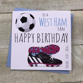 West Ham United Hammers FC Football Club Birthday Card - by WHITE COTTON CARDS - 12