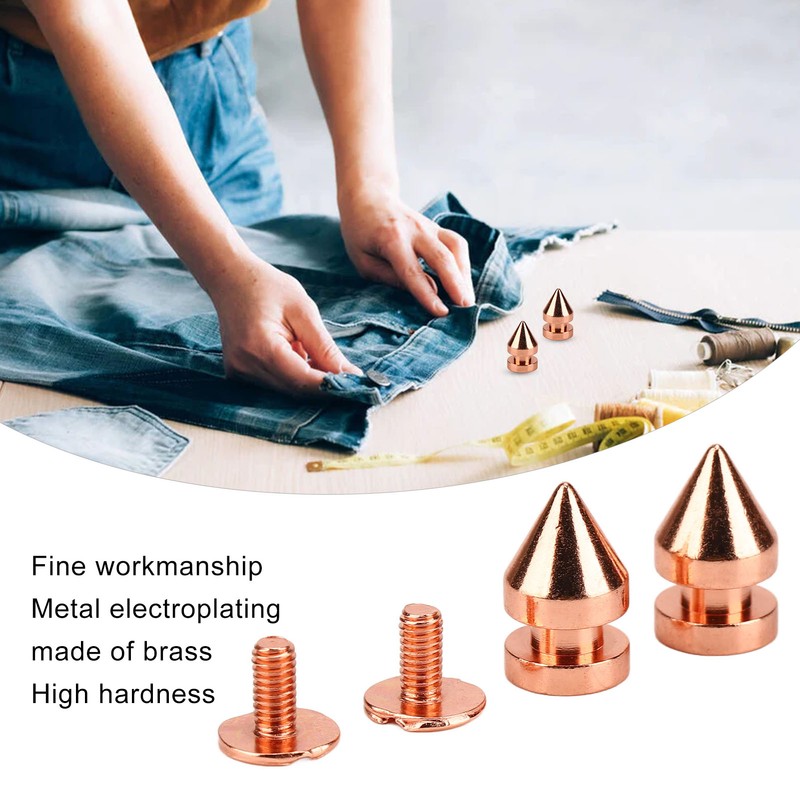 100 Sets Spiked Cone Spike Stud Rose Gold High Hardness