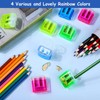 Kiswleon Pack of 24 4-Colour Pencil Sharpeners with Container, Can