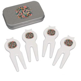 Azeeda 'Floral New Year 2025' Golf Divot Tool/Repair Fork Gift Set (GO00066525)