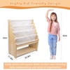 JGMZTZT Kids Book Shelf, Natural Wood Large Size 4 Tier