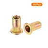 uxcell 50Pcs Rivet Nut Flat Head, #10-32 Carbon Steel Threaded