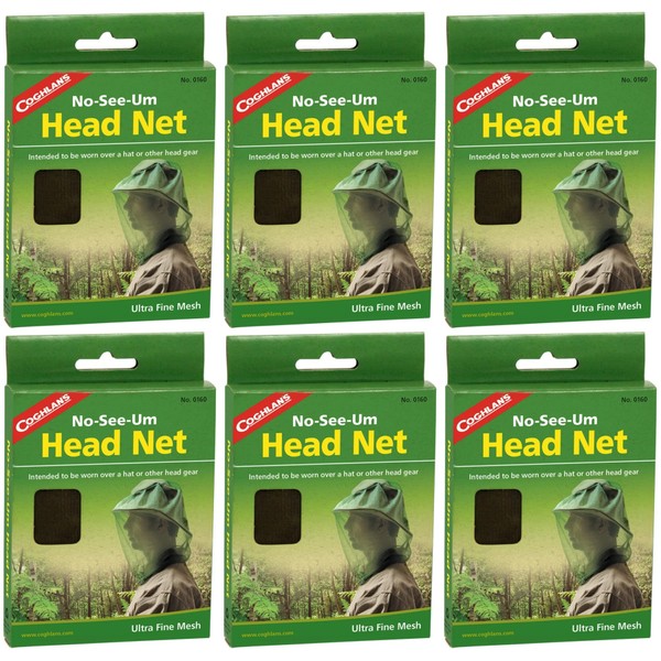 Coghlan's No-See-Um Head Net Ultra-Fine Mesh Mosquito Netting (6-Pack)