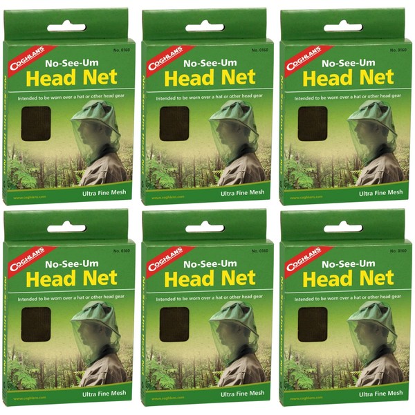 Coghlan's No-See-Um Head Net Ultra-Fine Mesh Mosquito Netting (6-Pack)