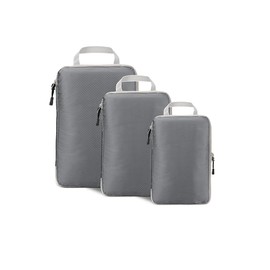 Plobeca Compression Packing Cubes for Travel, Packing Cubes for Carry on Suitcase, Compressible Travel Packing Cubes Organizers for Carry-on Luggage Suitcase (Grey)