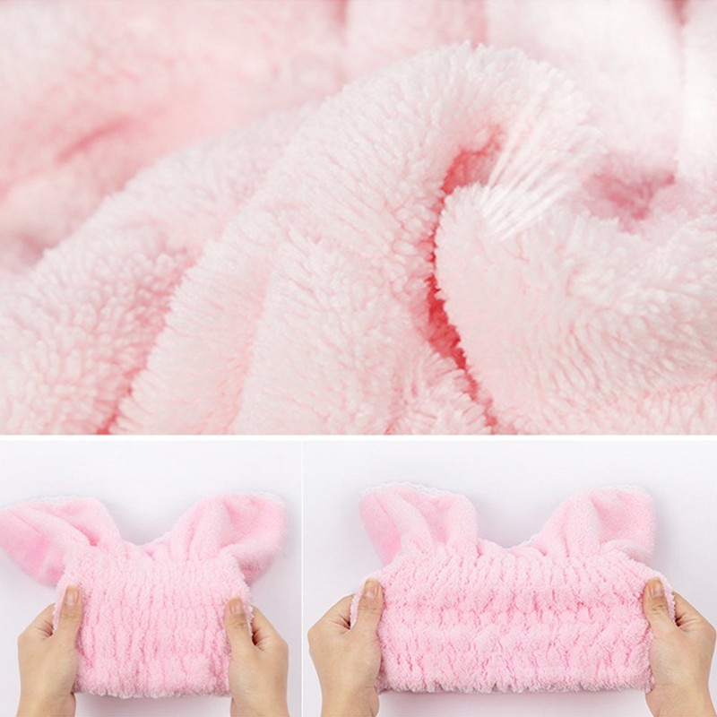 Towel Cap, Cat Ears, Hair Dry Cap, Water Absorption, Drying,
