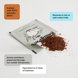 Kimlyparc Premium Craft Instant Coffee Set (Day&Night Duo: Premium Espresso, Premium Decaf) 100% Specialty Beans Medium Dark Roast Enjoy Hot or Cold