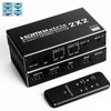 HDMI Switcher, 2 Inputs, 2 Outputs, Matrix Switch, Splitter Selector,