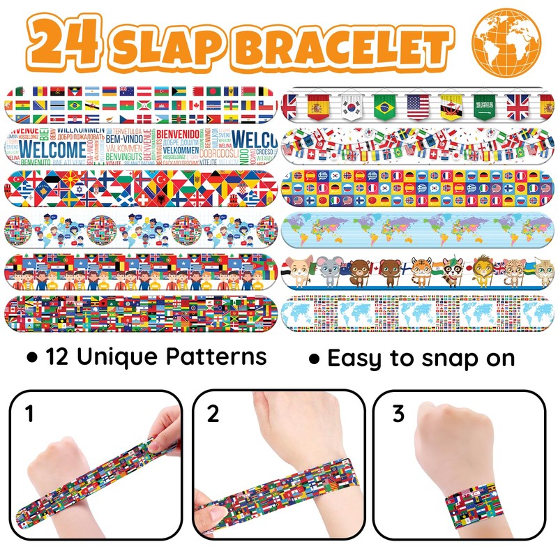 96 PCS World Flag Party Favors – 72 Pre-Cut Temporary