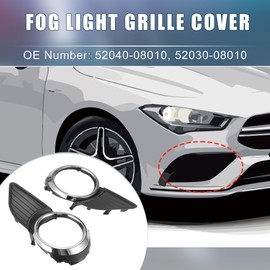 A ABSOPRO Front Left Right Side Fog Light Grille Cover 52040-08010 52030-08010 Fog Light Bezel Cover Trim for Toyota Sienna 2011-2017 1 Pair