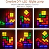 Tetris Puzzle LED Table Lamp Retro Style Jigsaw Stackable Lamp,