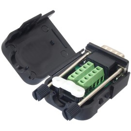 Audiophan D-SUB 9 Pin Male Cable Screw Screw 9+GND Board Knurled RS232 DB9 DB-9 Serial Communication Connector Resin Parts Black